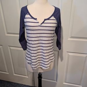 SO 3/4 sleeve striped shirt